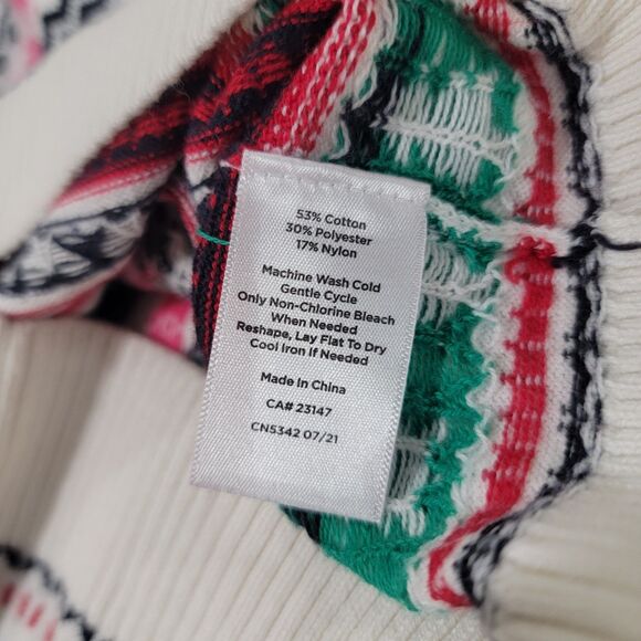 Talbots Womens Sweater Size Small Fair Isle Ugly Christmas Party Trees Reindeer - Picture 5 of 7